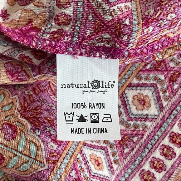 Natural Life Gigi Midi Dress Pink Orange Floral Size S - Picture 13 of 15